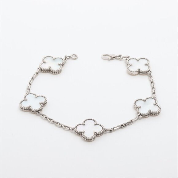 Van Cleef & Arpels Jewelry - Van Cleef & Arpels 18k White Gold Alhambra Mother of Pearl Bracelet